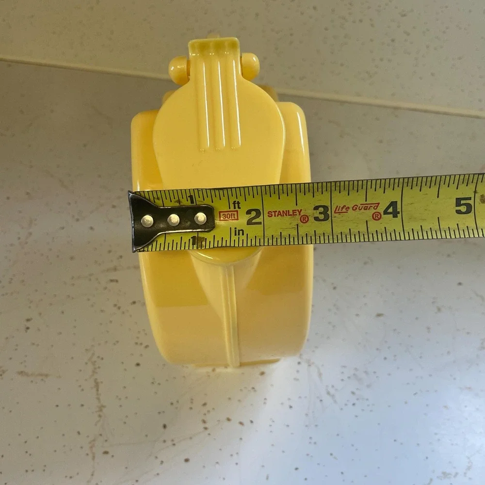 VTG 50s Art Deco Canary Yellow Plastic Disc Pitcher Mid-Century Atomic Retro